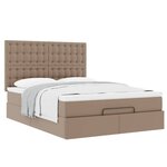 vidaXL Cadre de lit ottoman et matelas cappuccino 140x200cm similicuir