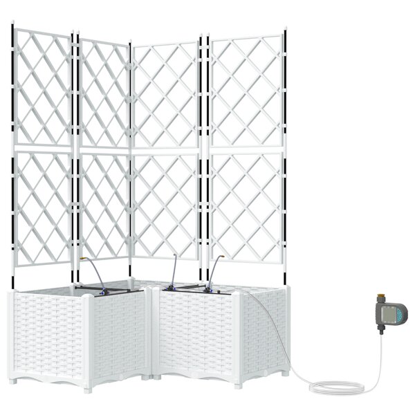 vidaXL Jardinières de jardin 1 pc Blanc 80 x 80 x 142 cm Plastique