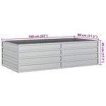 vidaXL Lit surélevé de jardin 160x80x45 cm Acier galvanisé Argenté