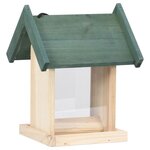 vidaXL Mangeoires à oiseaux 4 Pièces Bois de sapin