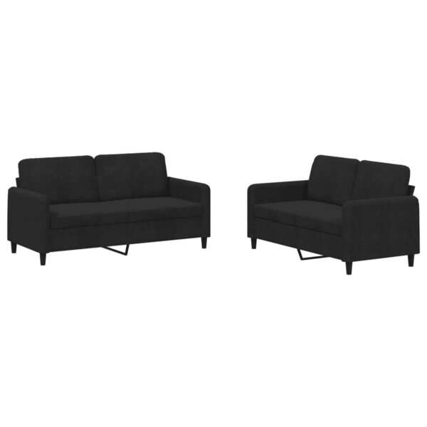 vidaXL Ensemble de canapés 2 Pièces noir velours