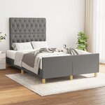 vidaXL Cadre de lit sans matelas gris foncé 120x190 cm tissu