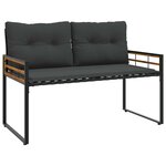 vidaXL Banc à couches en bois avec coussin Gris foncé 114 x 55 x 77 cm