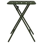 Table de jardin pliante vidaXL Vert foncé 55x55x73 cm Acier