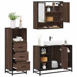 vidaXL Ensemble de meubles de salle de bain 3 Pièces Chêne marron
