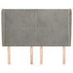 vidaXL Tête de lit avec oreilles Gris clair 147x23x118/128 cm Velours