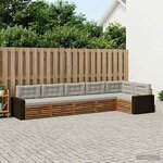 vidaXL Ensemble de canapés d'extérieur 6 Pièces Naturel et gris clair