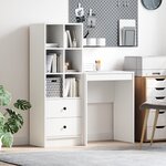 vidaXL Bureau en bois reconstitué blanc avec rangement