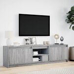 vidaXL Meuble TV avec LED sonoma gris 180x34x50 cm bois d'ingénierie