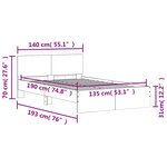 vidaXL Cadre de lit avec tête de lit et LED gris béton 135x190 cm