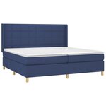 vidaXL Sommier à lattes de lit et matelas et LED Bleu 200x200 cm Tissu