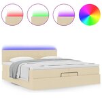 VidaXL Cadre de lit ottoman avec matelas crème 200x200cm tissu