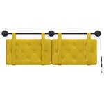 vidaXL Tête de lit suspendue Avec lumière LED Jaune Velours