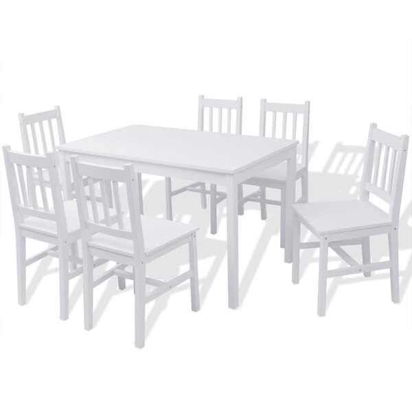 vidaXL Jeu de salle à manger 7 Pièces Pinède Blanc
