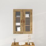 Armoire murale vidaXL avec portes en verre Chêne artisanal 69 5x34x90 cm