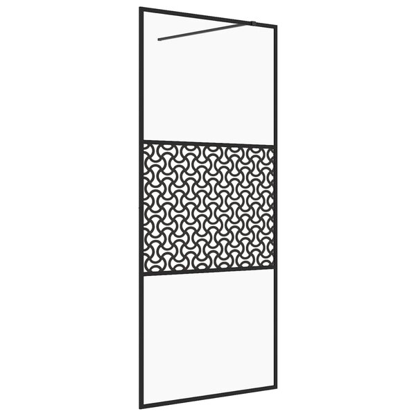 vidaXL Paroi de douche avec verre ESG transparent 90x195 cm Noir