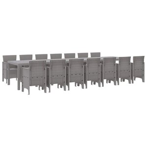 vidaXL Ensemble de salle à manger pour jardin 15 Pièces Gris clair