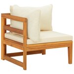 Salon de jardin meuble d'extérieur ensemble de mobilier 3 pièces avec coussins blanc crème bois d'acacia 02_0015923