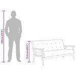 vidaXL Canapé à 3 places Noir Similicuir