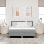 vidaXL Lit box spring avec matelas et LED gris clair 160x200 cm en tissu
