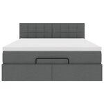 vidaXL Lit ottoman avec matelas gris foncé 140x200 cm tissu