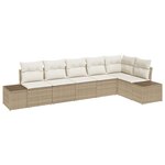 vidaXL Ensemble de canapé de jardin avec coussin 6 Pièces Beige et crème