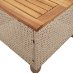 vidaXL Ensemble de bistro 3 Pièces coussins beige résine tressée acacia