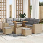 vidaXL Ensemble de canapé de jardin 8 Pièces Beige et Gris clair