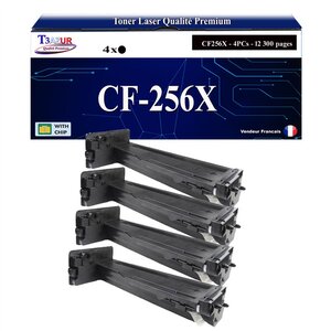 T3AZUR -4x Toners compatibles avec HP CF256X (56X) pour HP LaserJet 436nda MFP  M436n MFP  LaserJet MFP M433a  M436dn  M436nda