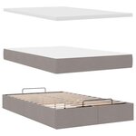 VidaXL Cadre de lit ottoman avec matelas taupe 120x190 cm tissu
