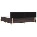 vidaXL Lit à ressorts avec matelas Marron foncé 200 x 200 cm tissu