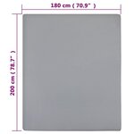 vidaXL Draps-housses Jersey 2 Pièces Gris 180x200 cm Coton