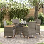 vidaXL Ensemble de salle à manger pour jardin 5 Pièces Gris polyrotin