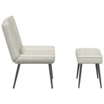 vidaXL Chaise de relaxation avec tabouret crème velours