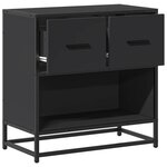 vidaXL Table de chevet noir 60x31x60 cm bois d'ingénierie et métal
