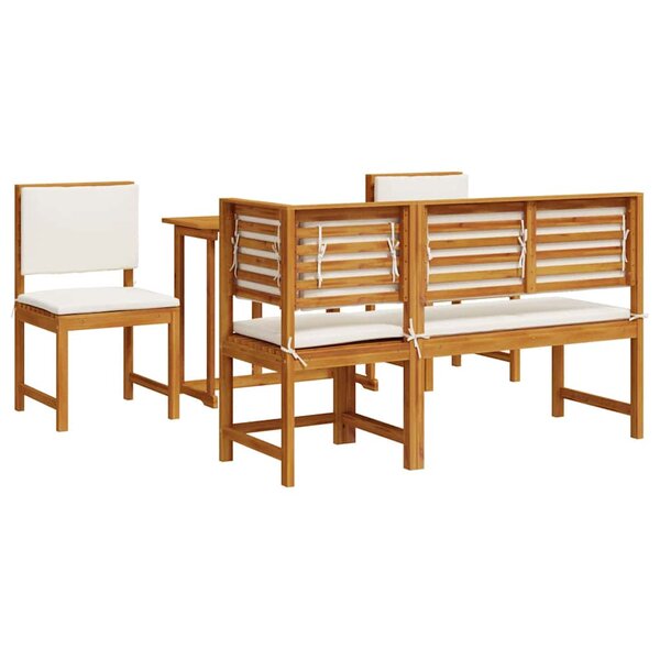 vidaXL Ensemble bistro de jardin 4 Pièces Marron Bois d'acacia massif