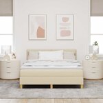 vidaXL Lit à ressorts avec coussin Crème 140 x 190 cm tissu
