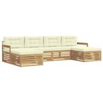 vidaXL Ensemble de canapés d'extérieur 6 pc Blanc et crème