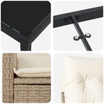 vidaXL Ensemble de salle à manger de jardin de 5 pièces avec coussins Beige Rotin Poly