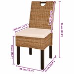 vidaXL Chaises à manger lot de 2 rotin Kubu bois de manguier