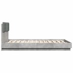vidaXL Cadre de lit avec LED sans matelas gris béton 150x200 cm