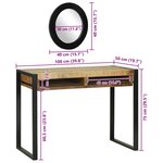 vidaXL Coiffeuse Marron 100 x 50 x 75 cm Bois de manguier massif