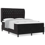 vidaXL Lit à ressorts avec matelas Noir 160 x 200 cm Velours
