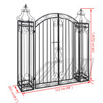 vidaXL Portillon ornemental de jardin Fer forgé 122 x 20 5 x 134 cm