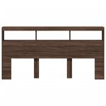 vidaXL Armoire tête de lit avec LED chêne marron 200x17x102 cm