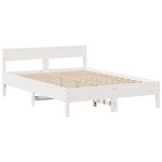 vidaXL Lit bibliothèque sans matelas blanc 120x200 cm bois pin massif