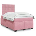 vidaXL Sommier à lattes de lit avec matelas rose 120x190 cm velours