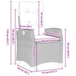 vidaXL Ensemble de Salle à Manger de Jardin de 3 Pièces avec Coussins Beige Poly Rattan