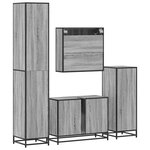 vidaXL Ensemble de meubles de salle de bain 4 Pièces sonoma gris