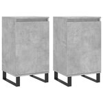 vidaXL Buffets 2 Pièces gris béton 40x35x70 cm bois d'ingénierie